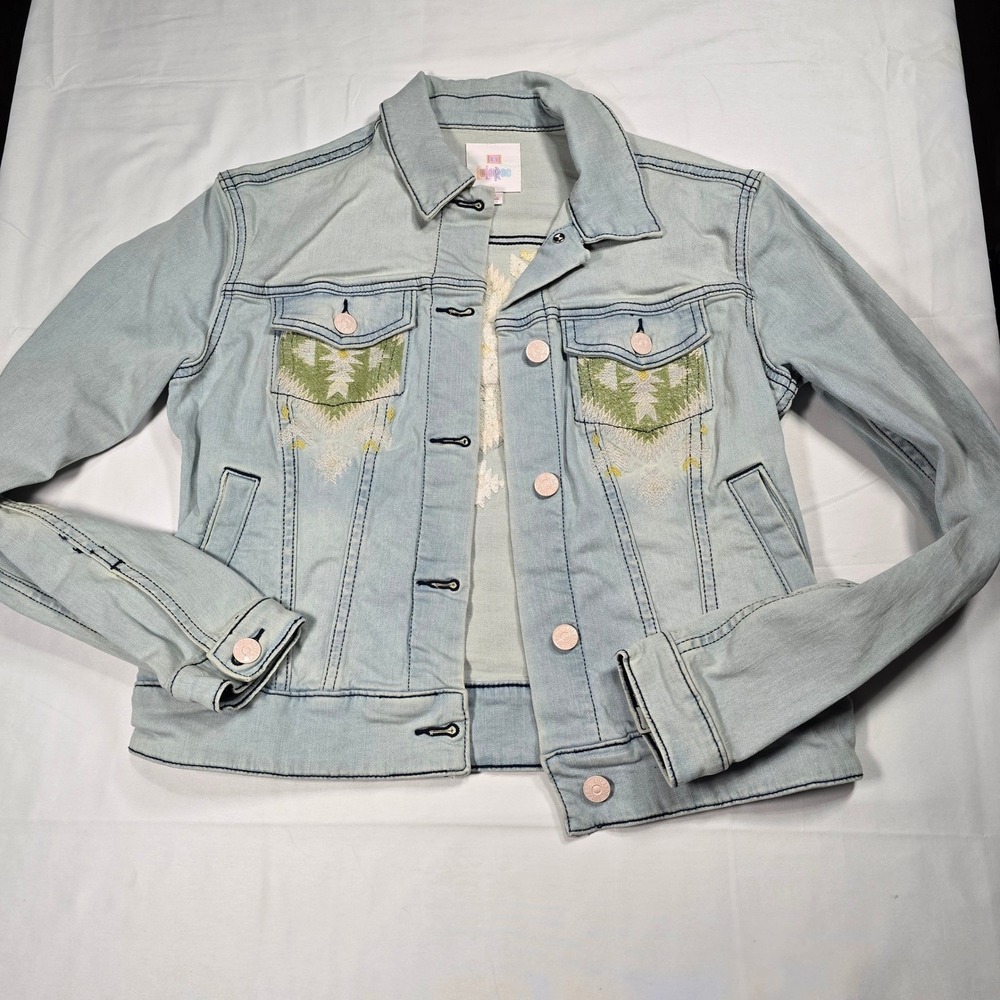 LuLaRoe‎ Western Embroidered Denim Trucker Jacket Boho Women's XS